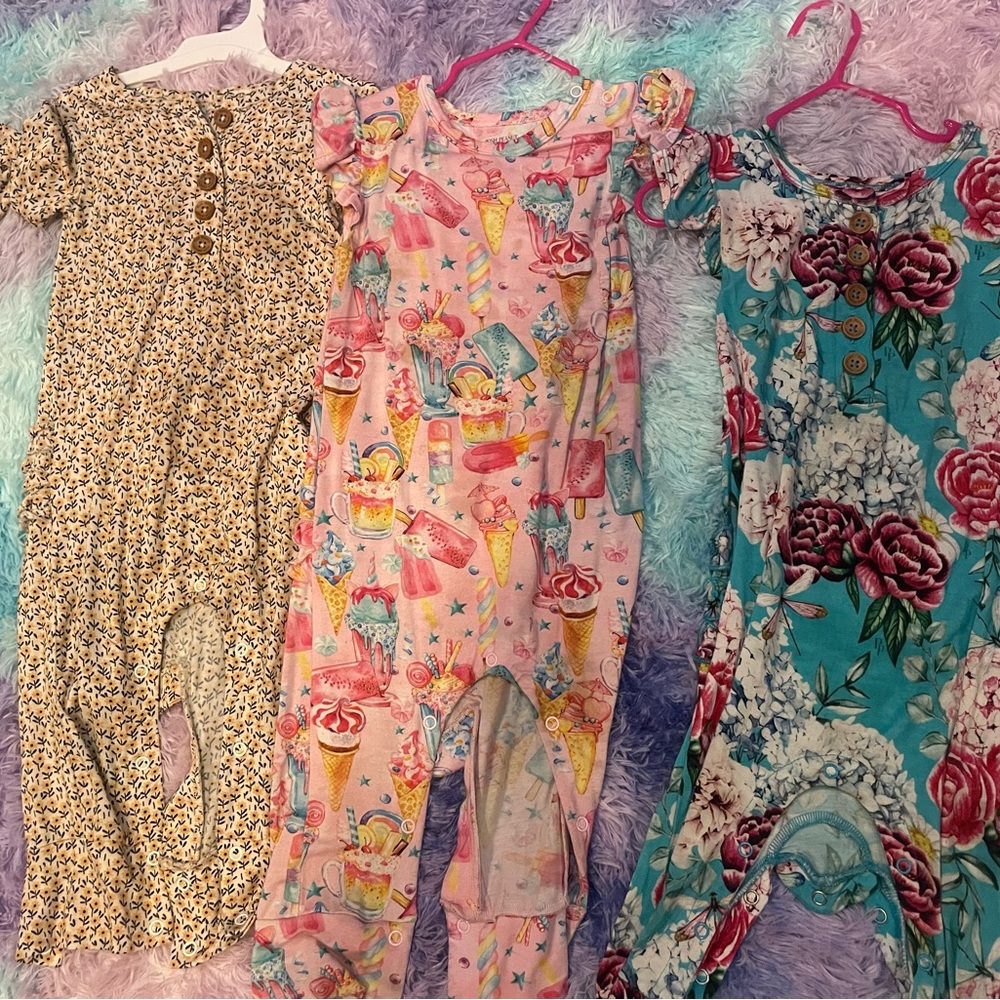Bundle of 3 posh peanut rompers.